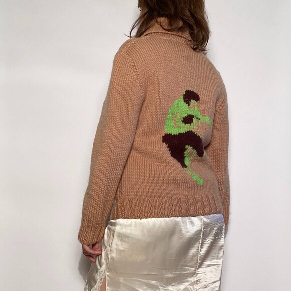 Vintage 1960s SUPER RARE Wool FOOTBALL Cowichan! Women's Medium, Men's Small - Picture 2 of 7